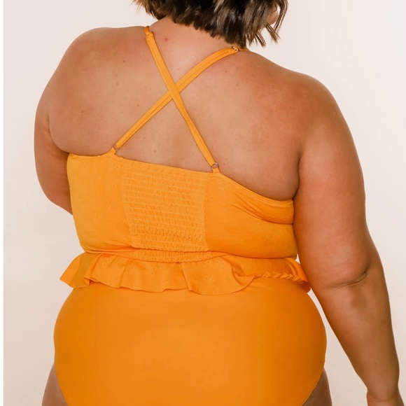 NWT! Coral Reef Swim Bora Top in Mango Ruffled Women's Swim top size small - Picture 4 of 11